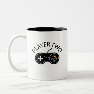 Tasse 2 Couleurs Contrôleur de jeu Retro Player Two