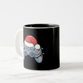 Tasse 2 Couleurs Contrôleur de jeu vidéo Noël Santa Hat Gamer (Devant gauche)