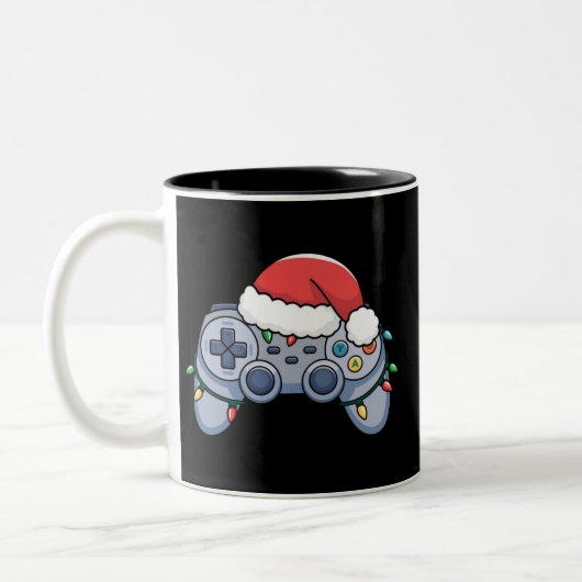 Tasse 2 Couleurs Contrôleur de jeu vidéo Noël Santa Hat Gamer (Gauche)
