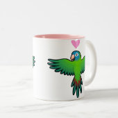Tasse 2 Couleurs Conure / Loriquet / Amour de perroquet (Devant droit)