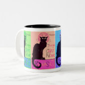 Tasse 2 Couleurs Conversations Noir (chats noirs) (Devant gauche)