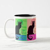 Tasse 2 Couleurs Conversations Noir (chats noirs) (Gauche)