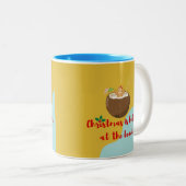 Tasse 2 Couleurs Cookie de Noël de plage (Devant droit)