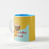 Tasse 2 Couleurs Cookie de Noël de plage (Devant gauche)