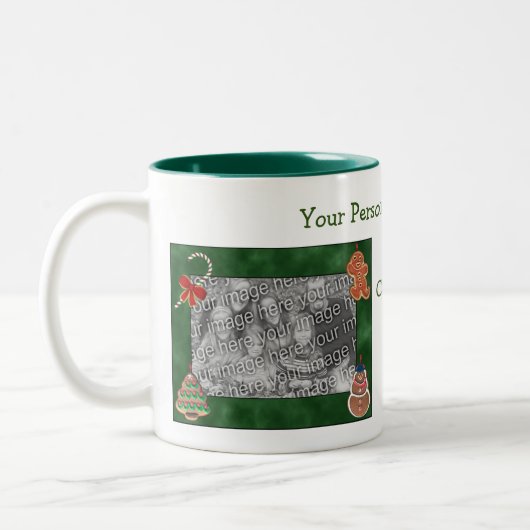 Tasse 2 Couleurs Cookies de Noël Design Photo (Gauche)