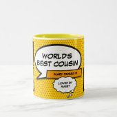 Tasse 2 Couleurs Cool amusant Cousin Comic Book Modern Photo Collag (Centre)