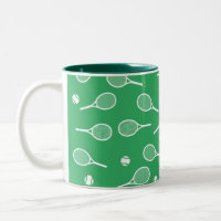 Cool Blanc Retro Raquettes de Tennis Motif Vert