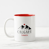 Tasse 2 Couleurs Cool Calgary Canada Mountains Maple Leaf (Gauche)