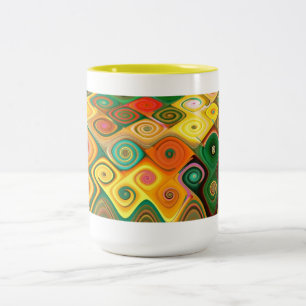 Tasse 2 Couleurs Cool Cascade Art Abstrait Fractal