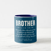 Tasse 2 Couleurs Cool de devis Brother moderne bleu (Centre)