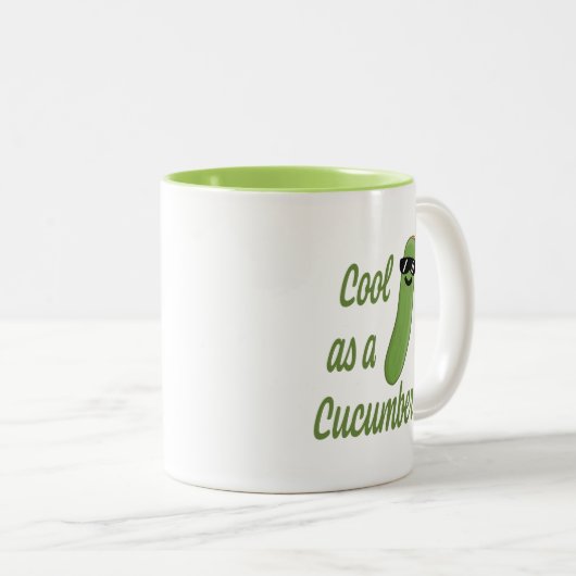 Tasse 2 Couleurs Cool en Concombre ! Carton en concombre (Devant droit)