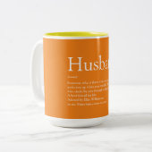 Tasse 2 Couleurs Cool Fun Husband Définition Citation Orange (Devant gauche)