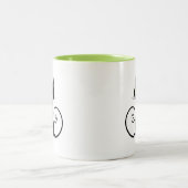 Tasse 2 Couleurs Cool mignon assise Chat noir avec yeux verts (Centre)