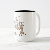 Tasse 2 Couleurs Cool Musician Cat Playing Drums (Devant droit)