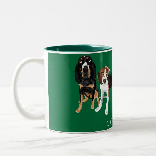 Tasse 2 Couleurs Coonhound Dad Green (Gauche)