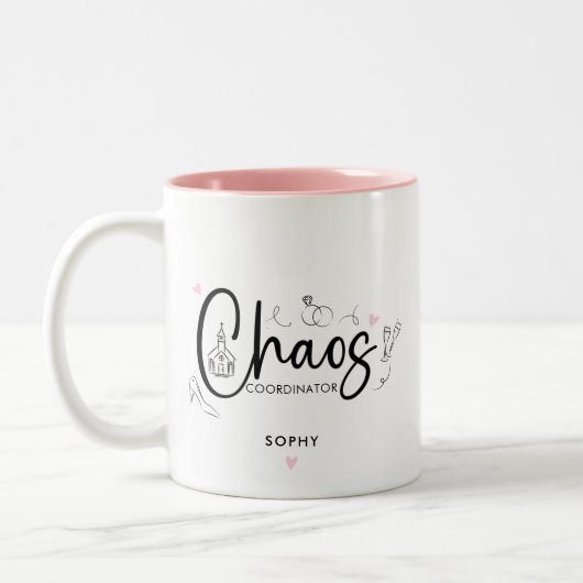 Tasse 2 Couleurs Coordinateur du Chaos Mariage (Gauche)