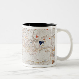 Tasse 2 Couleurs Copie de carte catalanne de l'Europe, Afrique du