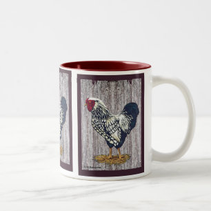 Tasse 2 Couleurs Coq de Wyandotte lacé par argent
