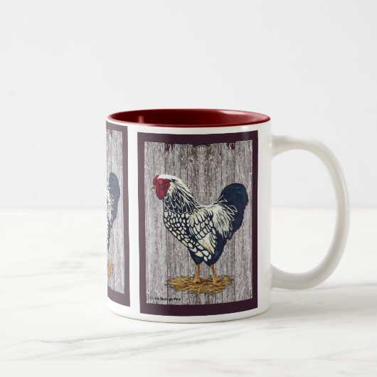Tasse 2 Couleurs Coq de Wyandotte lacé par argent (Droit)