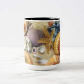 Tasse 2 Couleurs Coques de mer sur la plage (Centre)