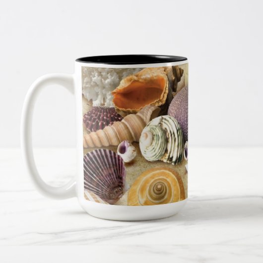 Tasse 2 Couleurs Coques de mer sur la plage (Gauche)