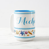 Tasse 2 Couleurs Coques et bandes (Devant gauche)
