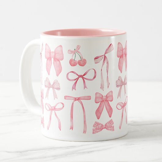 Tasse 2 Couleurs Coquette Aesthétique Cute Girin Feminine Rose Bow
