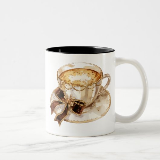 Tasse 2 Couleurs Coquette Brown café chaud (Droit)