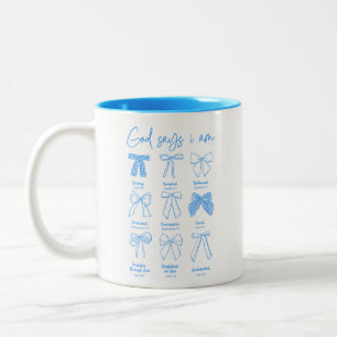 Tasse 2 Couleurs Coquette chrétien Dieu dit que je suis