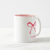 Tasse 2 Couleurs Coquette esthétique Bow rose Elégante aquarelle (Devant droit)