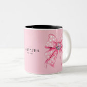Tasse 2 Couleurs Coquette Girinine Disco Ball Pink Bow (Devant droit)