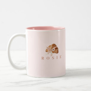 Tasse 2 Couleurs Coquette personnalisée Croissant rose Ribbon