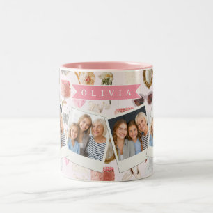 Tasse 2 Couleurs Coquette Rose Personnalisé Féminin Vintage
