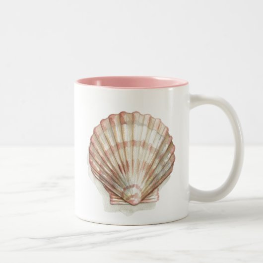 Tasse 2 Couleurs Coquillage rose et crème (Droit)