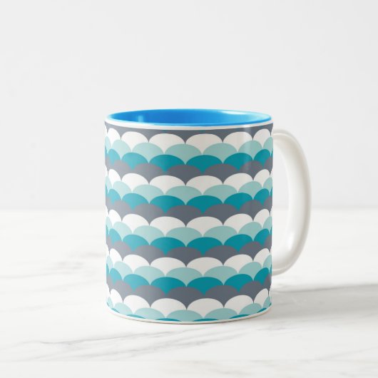 Tasse 2 Couleurs Coquillages Motifs nautiques (Devant droit)