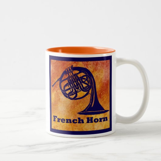 Tasse 2 Couleurs Cor de harmonie sur l'orange (Droit)