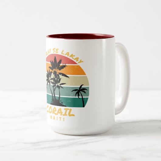 TASSE 2 COULEURS CORAIL (Devant droit)