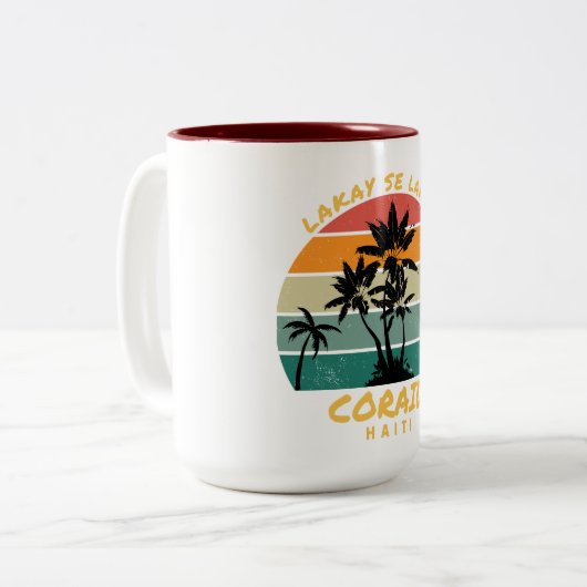 TASSE 2 COULEURS CORAIL (Devant gauche)