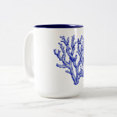 Tasse 2 Couleurs Corail bleu et blanc (Devant gauche)