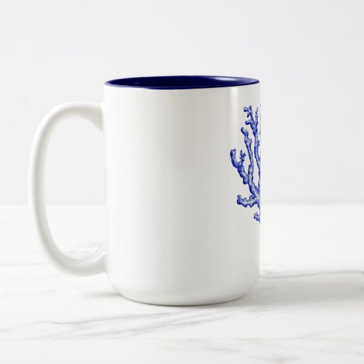 Tasse 2 Couleurs Corail bleu et blanc (Gauche)