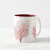Tasse 2 Couleurs Corail rouge de PixDezines (Devant droit)