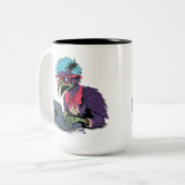 Tasse 2 Couleurs Corbeau d'ordinateur zombie (Devant gauche)