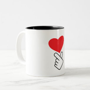 Tasse 2 Couleurs Corée v doigt, wave ou main coréenne. K-pop