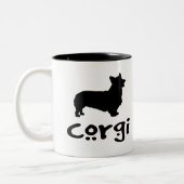 Tasse 2 Couleurs Corgi avec le texte frais (Gauche)