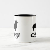 Tasse 2 Couleurs Corgi avec le texte frais (Centre)