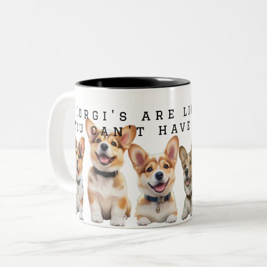 Tasse 2 Couleurs Corgi Fans (Devant gauche)