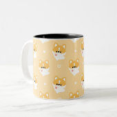 Tasse 2 Couleurs Corgi mignon (Devant gauche)