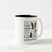 Tasse 2 Couleurs Corgi Traits (Devant droit)