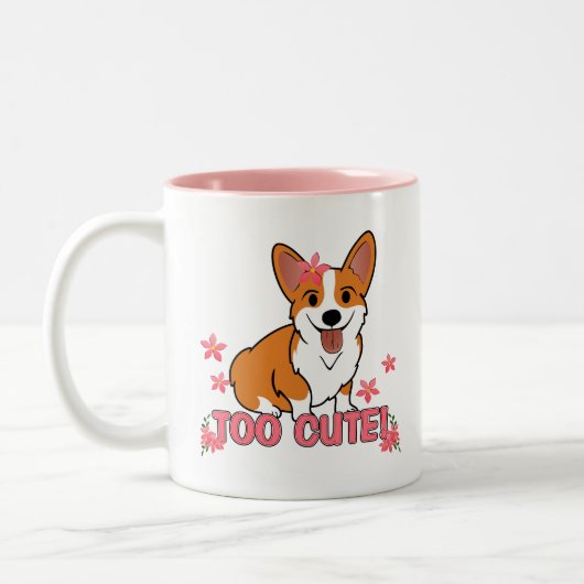 Tasse 2 Couleurs Corgi trop mignon (Gauche)