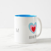 Tasse 2 Couleurs Corps Esprit Triple Coeur Monogramme (Devant droit)